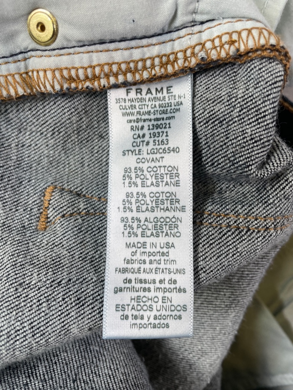 Frame Le Garçon Crop Dark Denim Slightly Distressed Jeans Size 26 - Picture 8 of 12